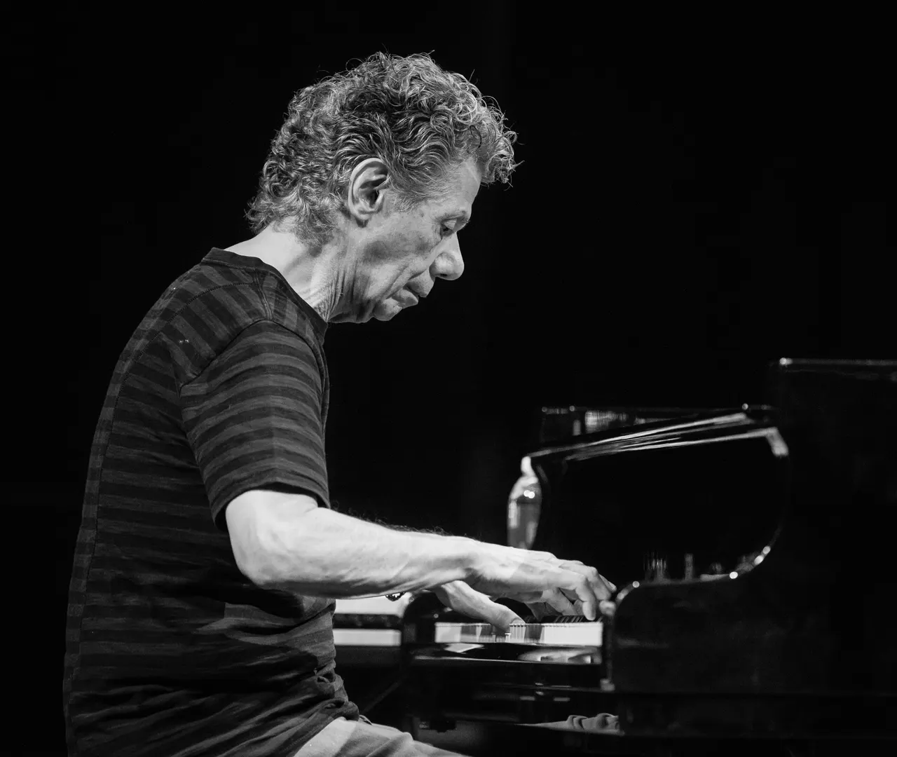 Photograph of Chick Corea at the piano.